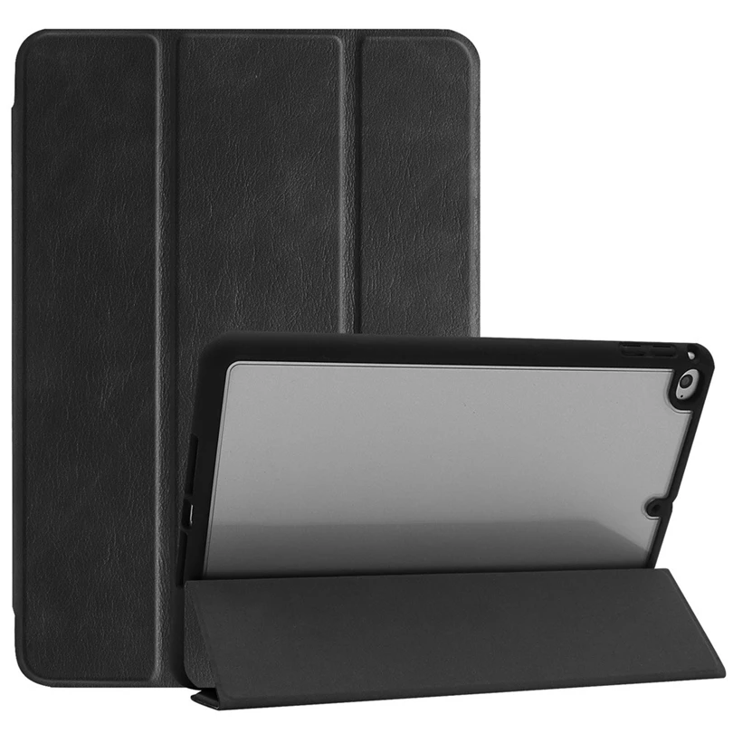 Черный Чехол для нового iPad mini 5 7,9 дюйма с держателем для карандашей смарт-кожаный силиконовый для iPad mini 4 Funda Auto Wake/Sleep A20 - Цвет: Черный