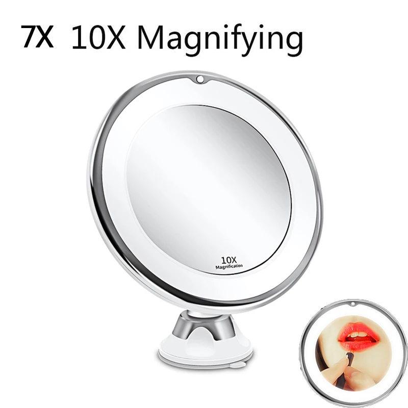 

LED Mirror Makeup Mirror with LED light vanity Mirror 10X/7X Magnifying Mirror LED Miroir Grossissant Magnifying with LED Light