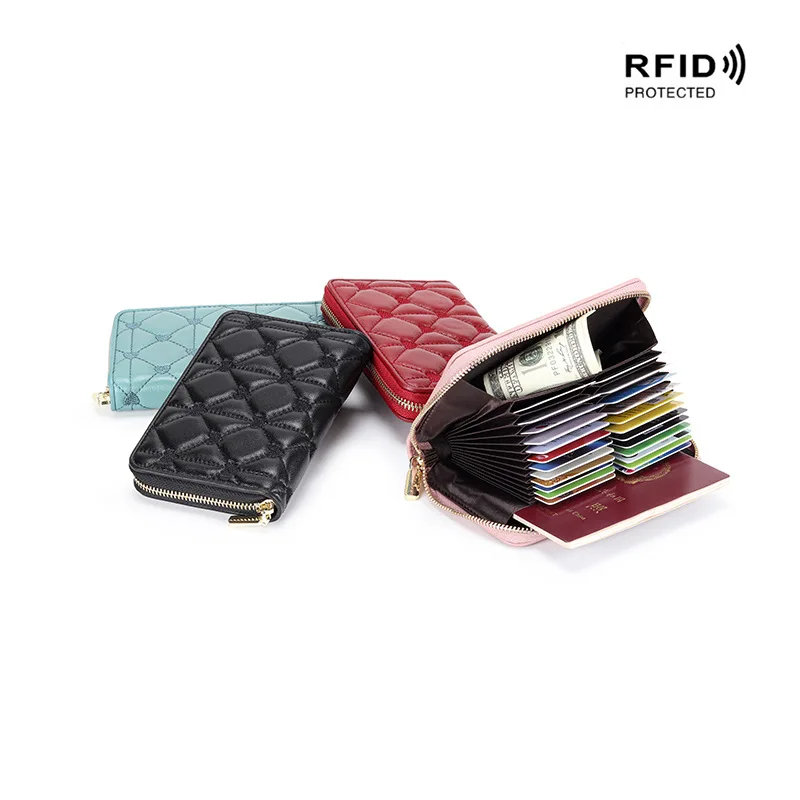 

Genuine Leather Passport Organizer RFID Credit Card Holder Men Business Card Holder Women Minimalist Travel Card Bag Wallets