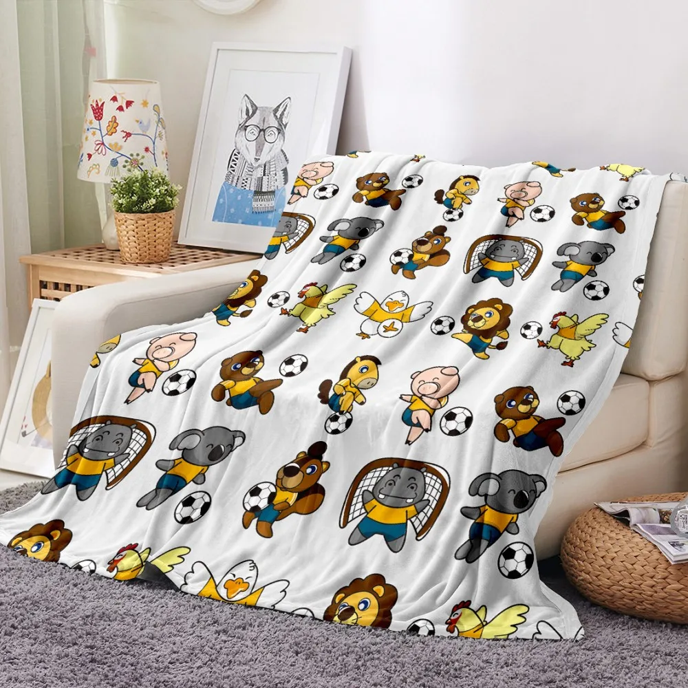 

Little Robot Flannel Blanket 3D Print Rocket Fleece Blanket Cartoon Animals Nap Office Throw Blanket Car Picnic Travel Blanket