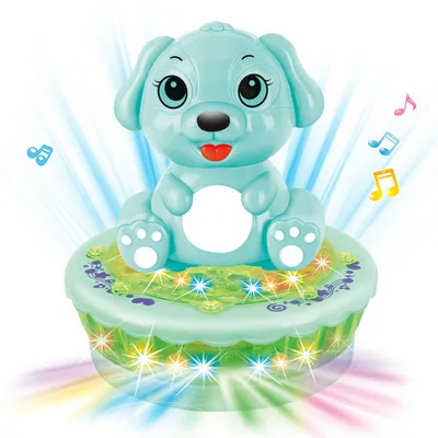 Горячая Новинка электрические игрушки 3D вращающийся Проектор Мультфильм Динозавр собака светодиодный светильник и музыка веселые детские игрушки подарки на день рождения - Color: Blue