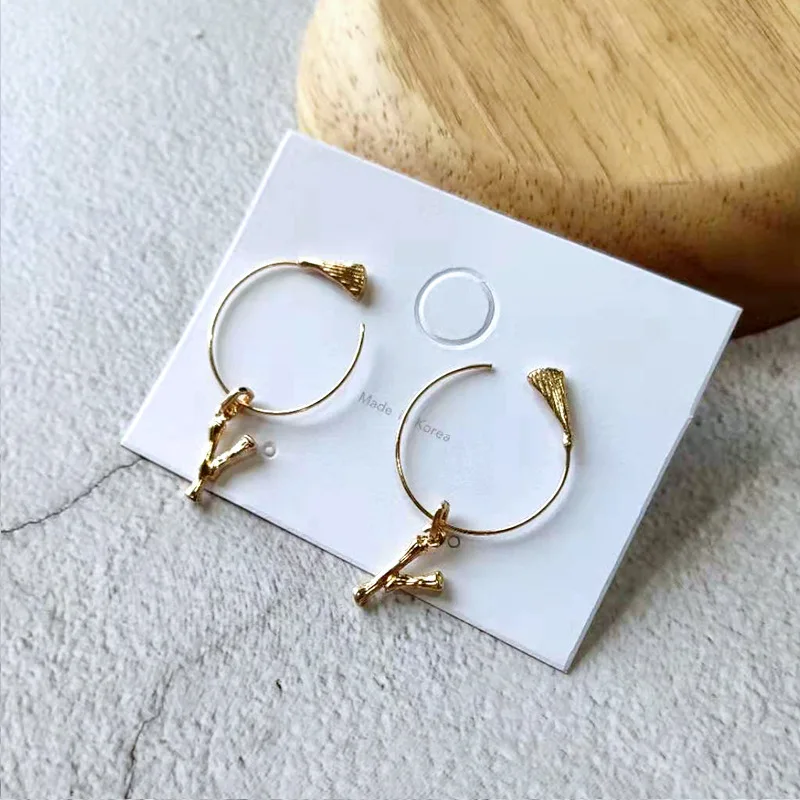 Женские длинные серьги клипсы Abdoabdo Золотые сережки с буквенным принтом для