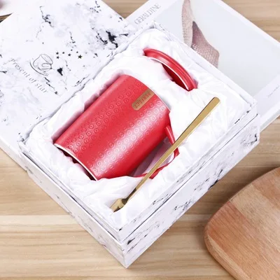 Red 01 Из европейской керамики подарочная упаковка для чашки, чашки для чая и кружки, кружка для молока, кофе, кружка для дома, посуда для напитков, чашка для воды, офисный бизнес, подарок для друга, Прямая поставка - Цвет: Red 01
