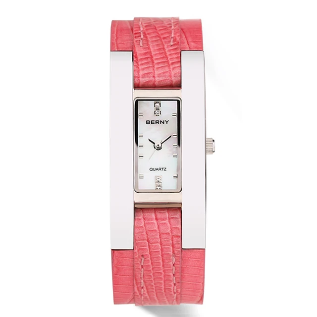 BERNY Women's Quartz Watches Casual Fashion Rectangle Stainless Steel Ladies Clock Leather  1
