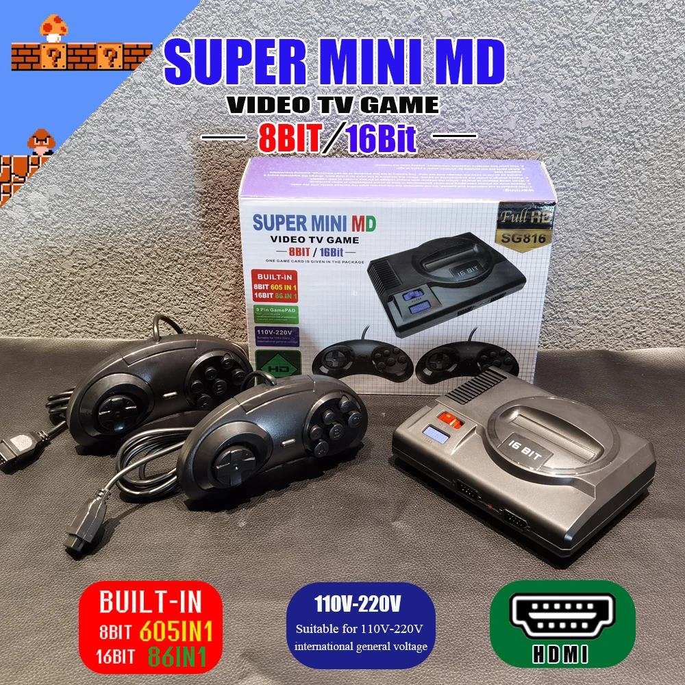 691 для видеоигровой консоли SUPER MINI MD Sega Mega Drive 16 бит 86 игр 8 605 различных встроенных