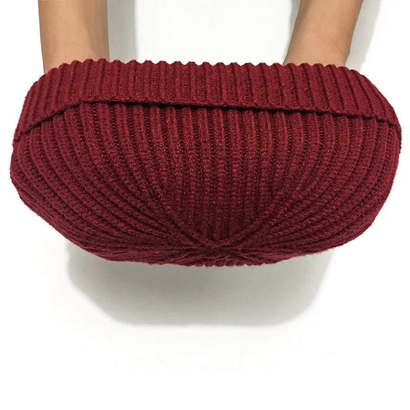 Вязаная теплая мужская шапка бини Skullcap зимняя короткая черная шапка в рыбацком стиле ретро шапка в морском стиле