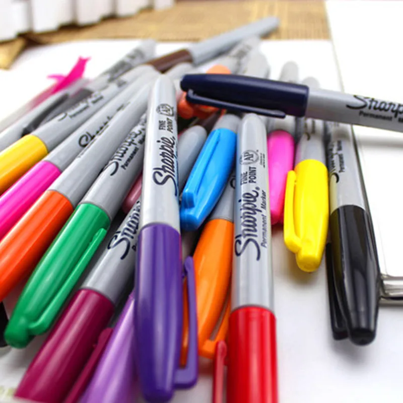 12/24 цветов/коробка масляные американские маркеры Sanford Sharpie экологически чистые