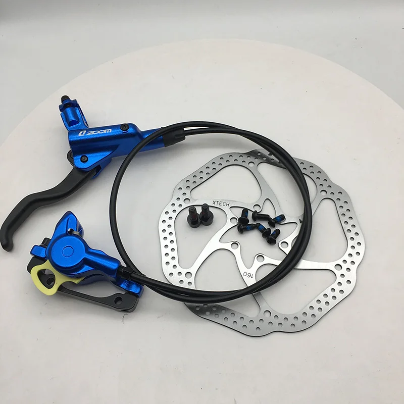 Blue front w rotor Zoom HB-875 тормоз велосипед mtb Гидравлический дисковый тормоз набор зажим горный велосипед тормоз лучше, чем M395 M447 - Цвет: Blue front w rotor