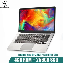 LHMZNIY FA-1 14.1 inch Laptop Windows10 Notebook 4GB 256GB SSD FHD screen intel E8000 Quad-core WIFI Camera slim Student laptop