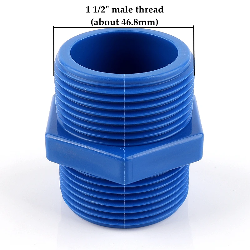 1.5 inch male thread 3 шт. 1/"~ 2" наружная резьба соединители труб равный диаметр 20 мм-63 мм ПВХ трубы для полива сада прямые соединения соединитель для воды фитинги - Цвет: 1.5 inch male thread