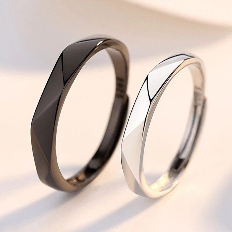 Nuevo anillo geométrico simple pareja, se puede combinar con un anillo de boda de rombo, joyería de compromiso para pareja, regalo de fiesta 2021| Anillos| - AliExpress