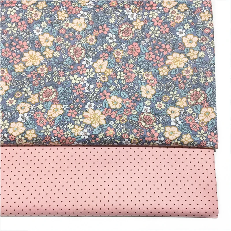 

Pink blue floral tablecloth Cloth 100% cotton fabric scrapbook patchwork diy dress bedding decoration sewing towel wholesale
