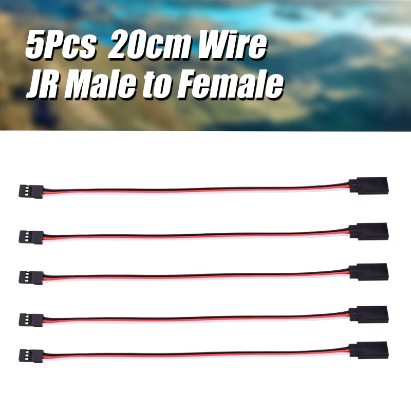 

High Quality 5Pcs 200mm 20cm Servo Extension Lead Wire Cable 30 Core For RC Futaba JR Male to Female 20cm Wire Connector