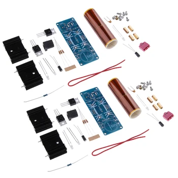 

2 Pieces Mini Music Tesla Coil DIY Kits Electronic Production Copper Loudspeaker
