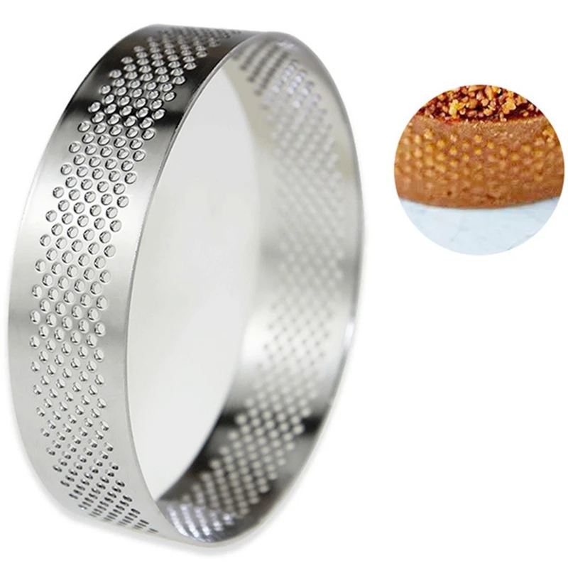 3Pcs Round Stainless Steel Mousse Cake Making Molds With Hole Fruit Pie Cake Cookie Mould Pastry Pizza Diy Mould Kitchen Home