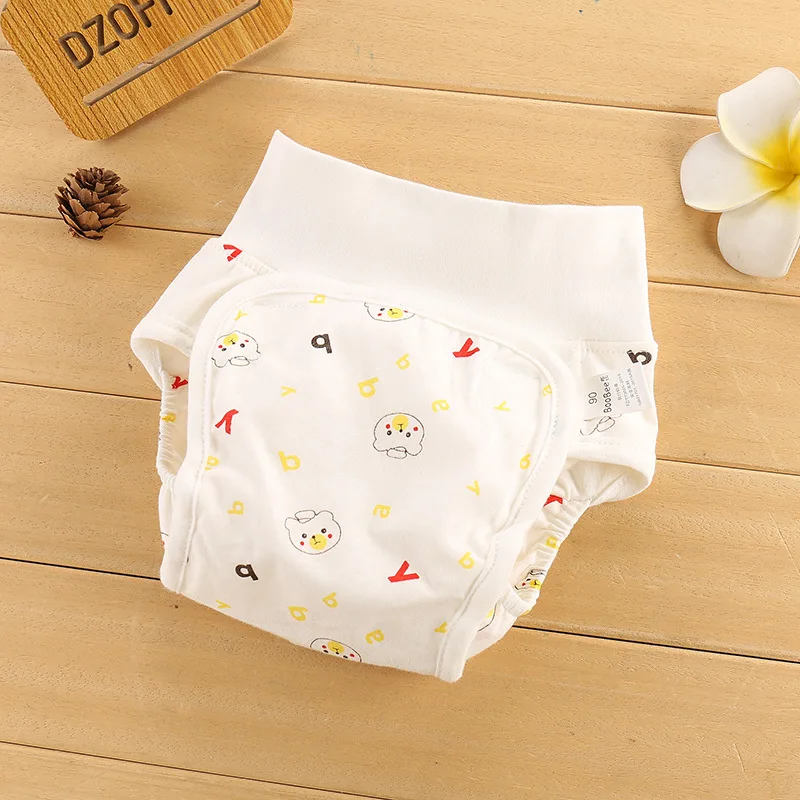 Herbabe/Хлопковые тренировочные штаны для новорожденных, детские подгузники с высокой талией, моющиеся многоразовые тканевые подгузники, нижнее белье для тренировок