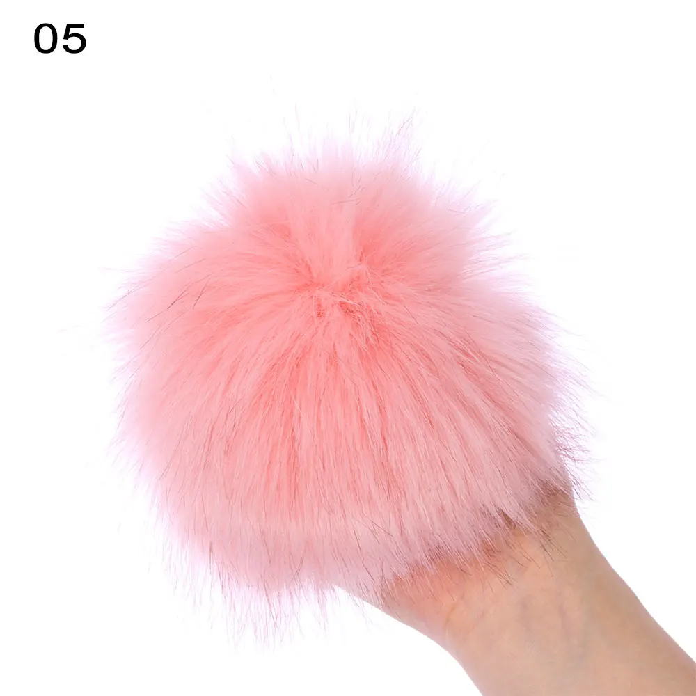 1 шт. Новая мода натуральный енот лисы мех вязаная шапка с помпоном Skullie Beanies замок с ключом цепь аксессуары для шитья одежды - Цвет: 5