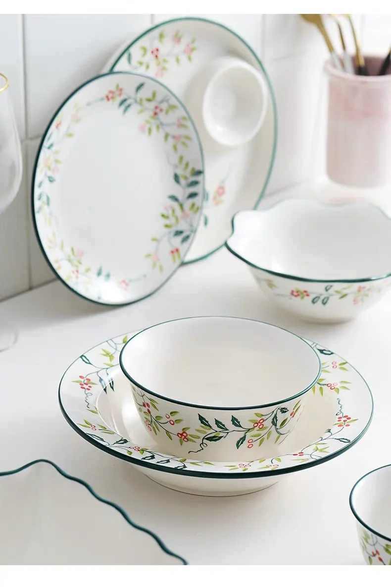 Столовый сервиз посуда керамический салатный суп рисовая миска для десерта