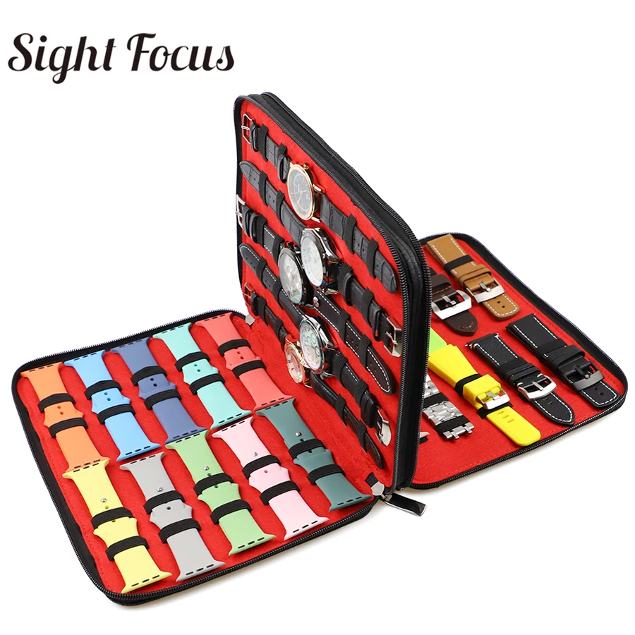 40 Slot Felt Watch Organizer Box Watch Storage Case Pouch Double Layer Box For Apple Strap Band Organizer Holder Bag