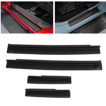 

4pcs Car Scuff Plate Threshold Decoration Trim Fit for Jeep Wrangler JK 4 Door 2007 2008 2009 2010 2011 2012-2017 Auto Accessory