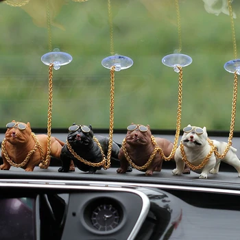 

Car Ornament Resin Dog Bully Decoration Dog Doll Auto Interior Accessories Cute Vivid Model Dog For Car Interior Accessories