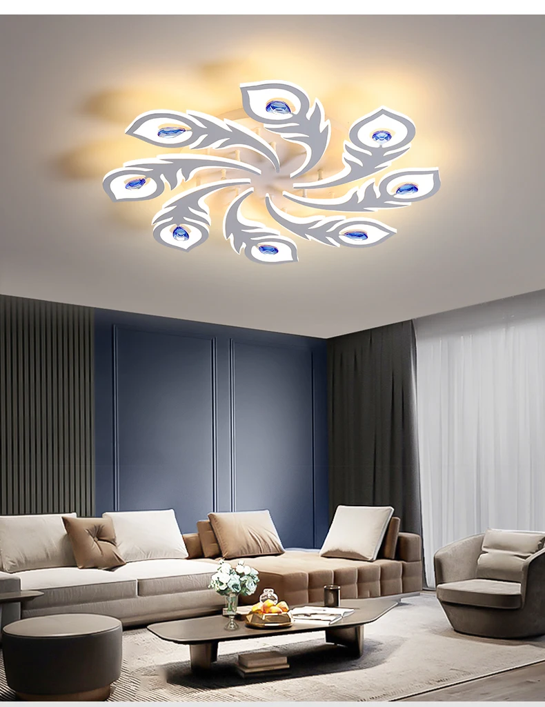 Modern LED Chandelier Ceiling Chandeliers For Living Room Bedroom Kitchen Lustre Remote Control Dimming Indoor Lighting Lights crystal ceiling lights