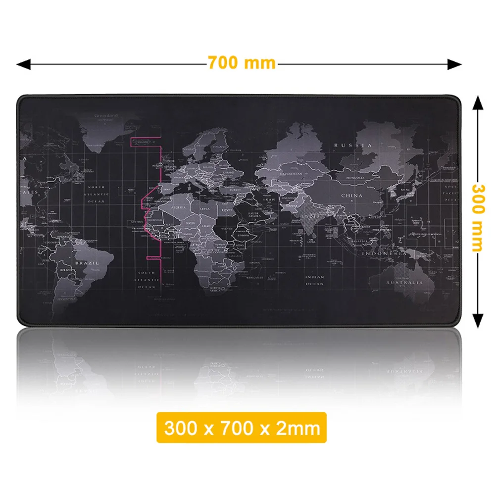 Extra Large Gaming Mouse Pad Old World Map Locking Edge Mousepad Anti-slip Natural Rubber Desktop Keyboard Mice Mat 900x400mm - Цвет: 700x300x2mm