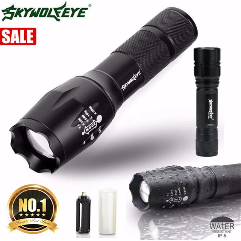 skywolfeye led flashlight 3000 lumens 3 mode XML XPE LED 18650 flashlight front light powerful powerful bike lights 30N29 (1)