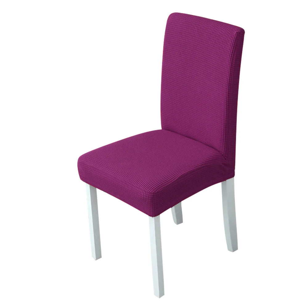 1/2/4 шт. сплошной Цвет чехол для кресла спандекс флисовые плотные эластичные чехлов чехлы на стулья для Обеденная для свадьбы или торжественного случая - Цвет: A-Purple