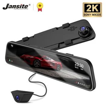 

Jansite 12" Car DVR 2K Dashcam Touch Screen Stream Media Anti-jamming WDR Time-lapse video 2560X1440P Recorder 1080P Rear camera