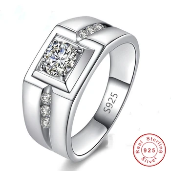 

Original 925 Silver Wedding Rings for Men and Women Real Top 5A CZ Zircon Rings Lover Couple Engagement Jewelry