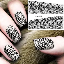 20 デザインネイルステッカーセクシーな黒のスタイルネイルステッカー装飾ラップフレークスライダーマニキュア(China)