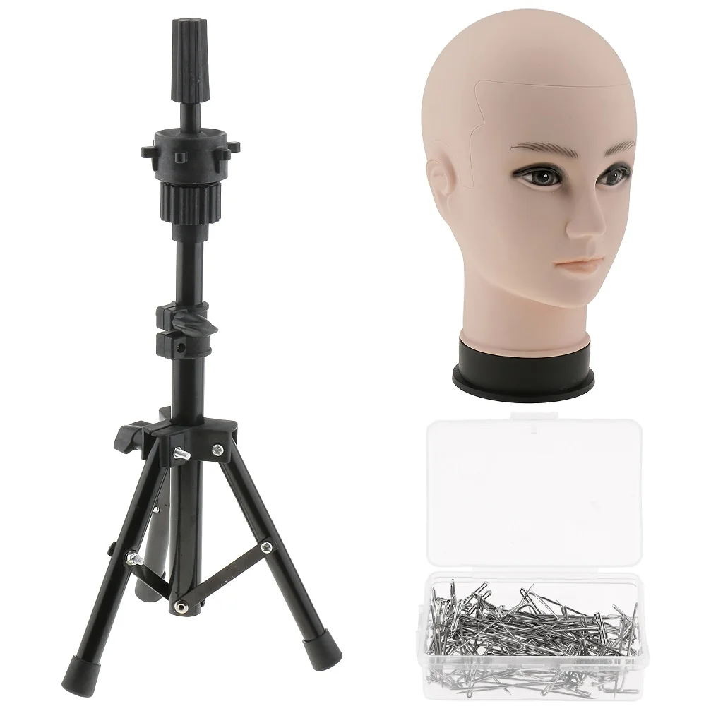 Male Mannequin Manikin Head Wig Making Hat Display Model Tripod Stand T Pins