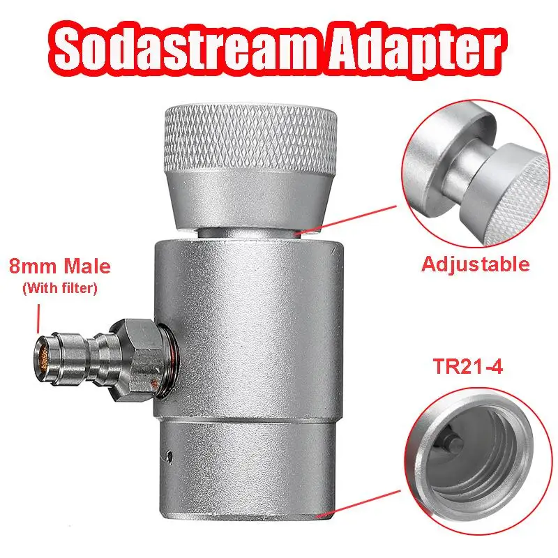 СО2 Refill адаптер разъем газовый регулятор с фильтром для Sodastream-Co2 бак с 8 мм Мужской Быстрый отключающий адаптер и датчик