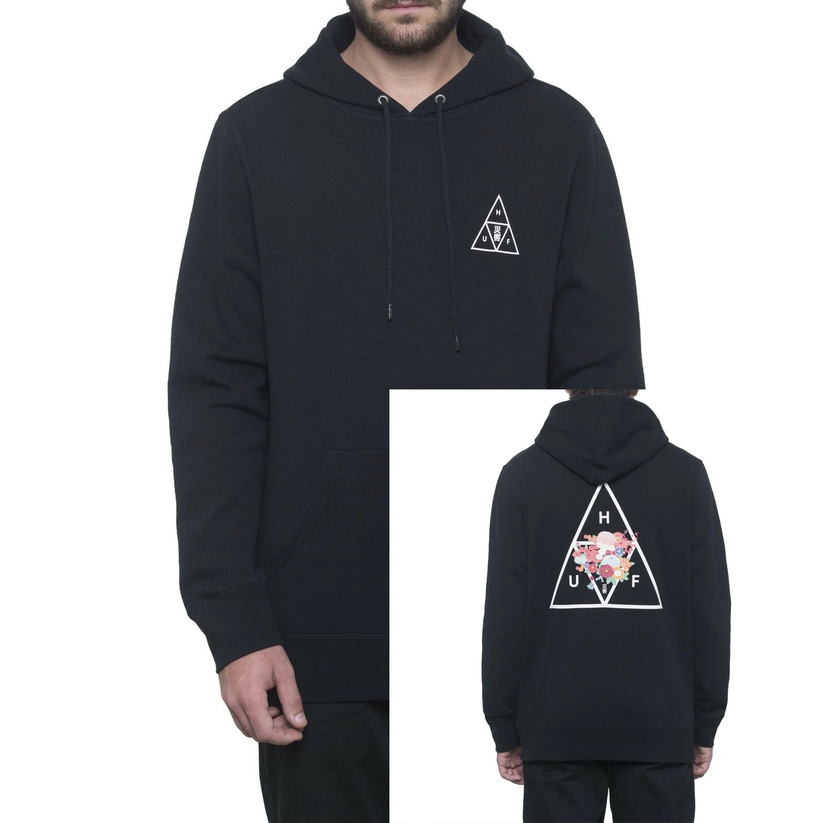Huf Memorial triangle пуловер с капюшоном черный унисекс размер S-3XL