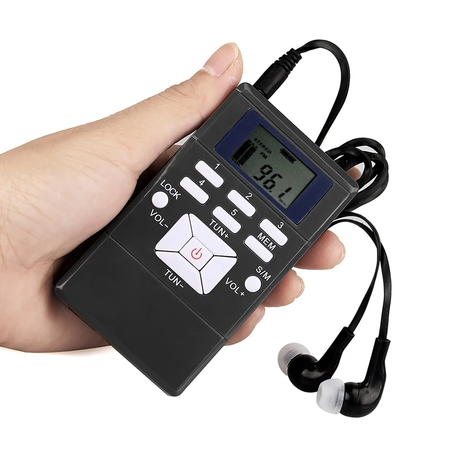 HanRongDa Мини цифровой FM радио портативный приемник дисплей двухканальный однополосный музыкальный плеер светодиодный дисплей