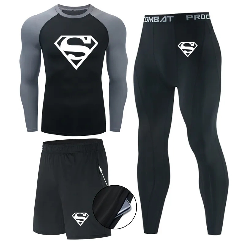 men's loungewear sets Man Compression Sports Suit Quick Drying Perspiration Fitness Training MMA Kit Rashguard Male Sportswear Jogging Running Clothes men's loungewear sets Men's Sets