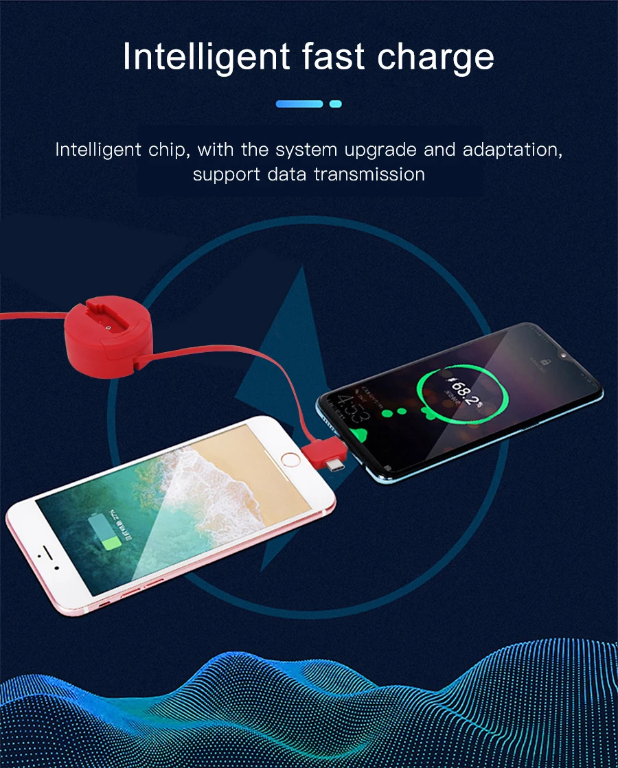 Многофункциональный OTG кабель type-C и Micro USB и Lightning 3 в 1 адаптер Baseus для смартфонов iPhone Android HUAWEI Xiaomi