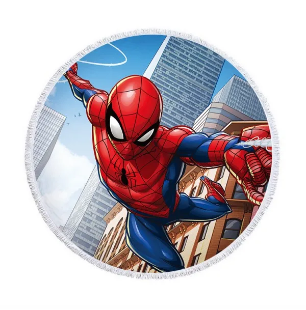 Spiderman 9 Минни Микки Маус серия стежка Spaderman София микрофибра пляжное полотенце Спорт купальное полотенце с кисточкой для детей мама - Цвет: Spiderman 9