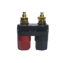 

5 piece Double Banana terminal double row binding post connector audio socket speaker plug plastic red and black hexagon
