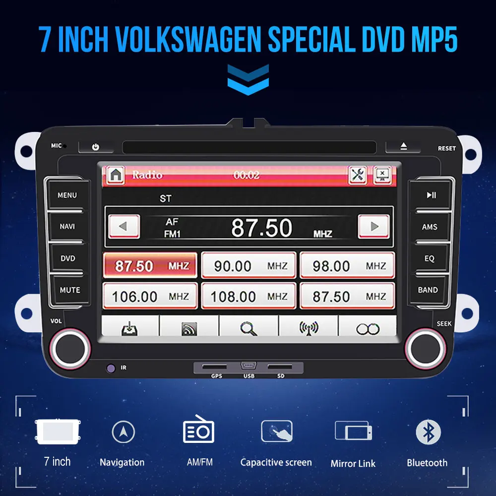 " автомобильный DVD Радио мультимедийный плеер авторадио для Volkswagen Polo Golf 5 Passat b6 b5 SEAT leonTiguan Skoda Octavia с камерой