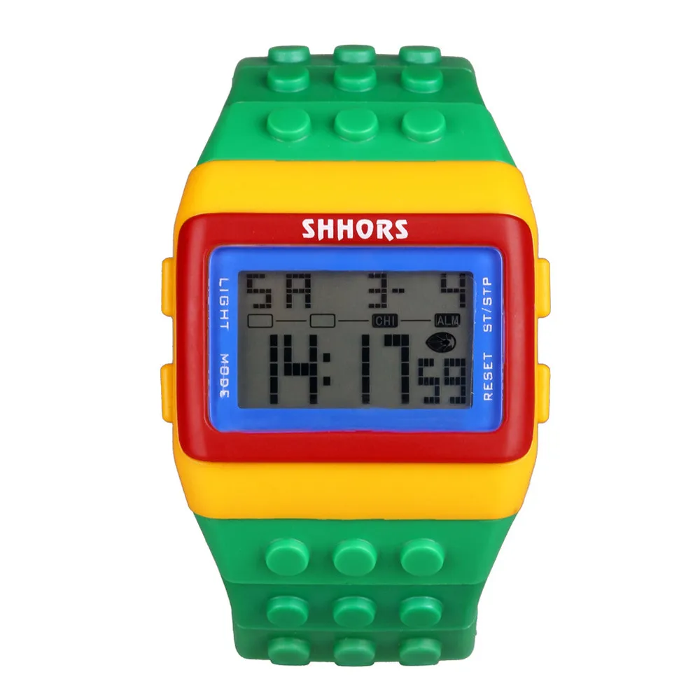 Дизайн светодиодный цифровые наручные часы для детей мальчиков и девочек унисекс красочные электронные спортивные часы подарок для мальчиков Прямая поставка Q