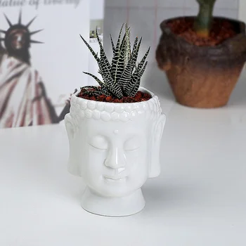 

Flower Pot Flower Eramic Buddha Statue Flower Pot Succulent Pots Home Office Decoration Garden Desk Home Decor Supply Gift.