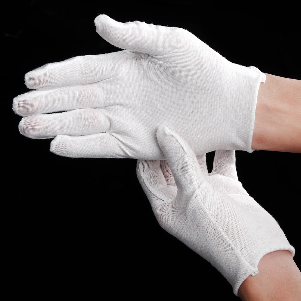 

1 Pair White Cotton Gloves Labor Protection Gloves Cleaning Materials Household Safety Gloves Personal Security Protection