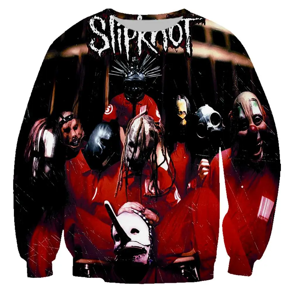 Slipknot 3D печатная Толстовка в хипстерском стиле Черный Рок крутой уличная худи мужская одежда повседневный спортивный костюм куртка 5X