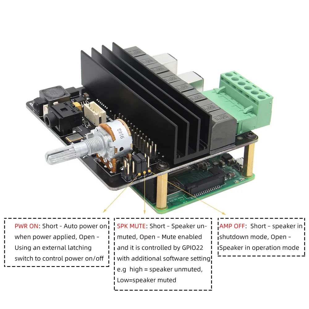 Raspberry pi 4 компьютер Model B HIFI DAC + AMP Плата расширения X450 Аудио Звуковая карта для Pi 4/Pi