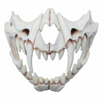

Men Women Tengu Halloween Face Cover Adults Dress Up Lightweight Costume Pierced Dragon Stage Performance Cosplay Party Props
