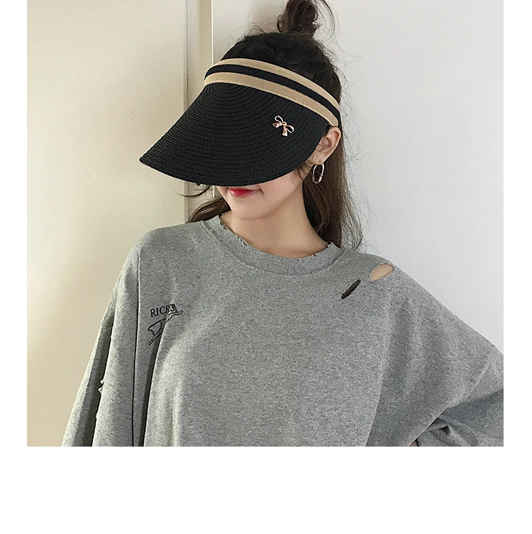 Summer empty top Korean version of grass hat women travel holiday leisure sun hat beach hat sun hat sun hat tide