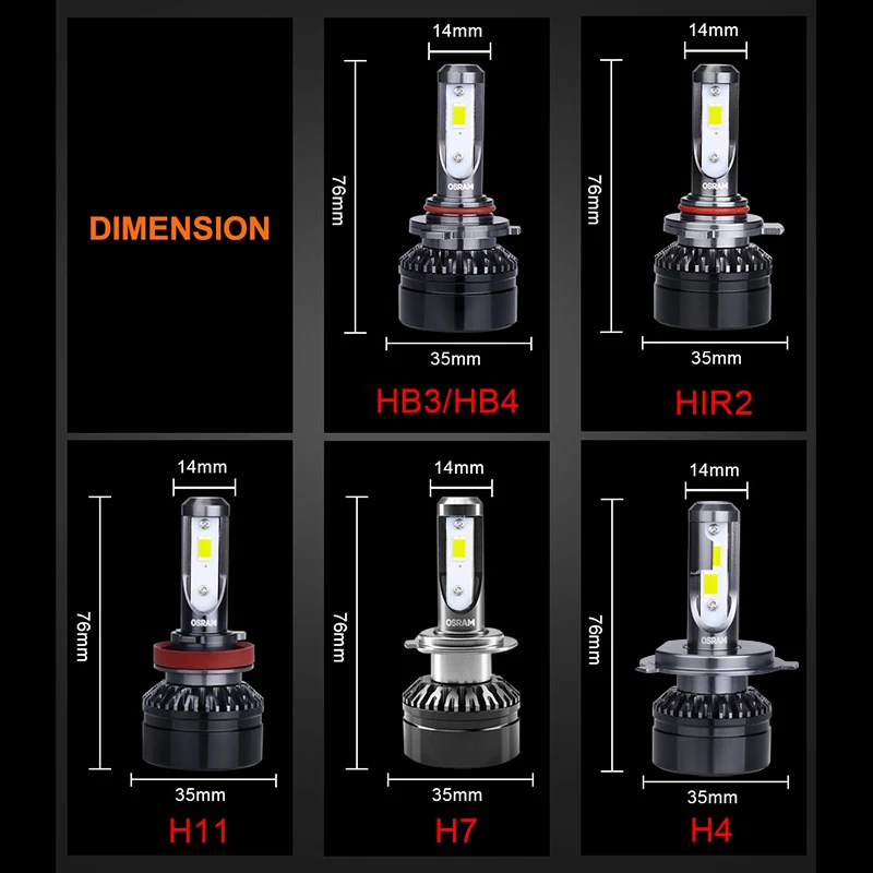 Лампа Ксеноновая OSRAM СВЕТОДИОДНЫЙ Кольцо H7 9005 H11 светодиодный автомобиль H4 Hi/короче спереди и длиннее сзади) луч светильник H8 H16 светодиодный головной светильник 9006 HB3 HB4 HIR2 9012 6000K Автомобильная сирена, легкая в установке, 12В 25 Вт турбо светодиодный 1 пара