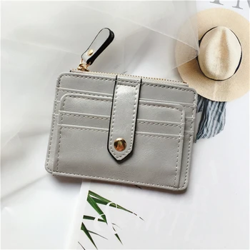 

Slim Women Wallet Short Bag Small Pu Leather Credit Card Holders Thin Hasp Zipper Wallets Coin Pocket Fashion Clutch bag